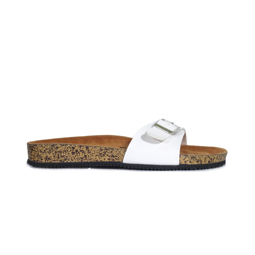 Hestia White | Sandal Strap Tali Kulit Simpel Kayu Wanita Women Sendal Footwear Ori | FORIND x Zensa