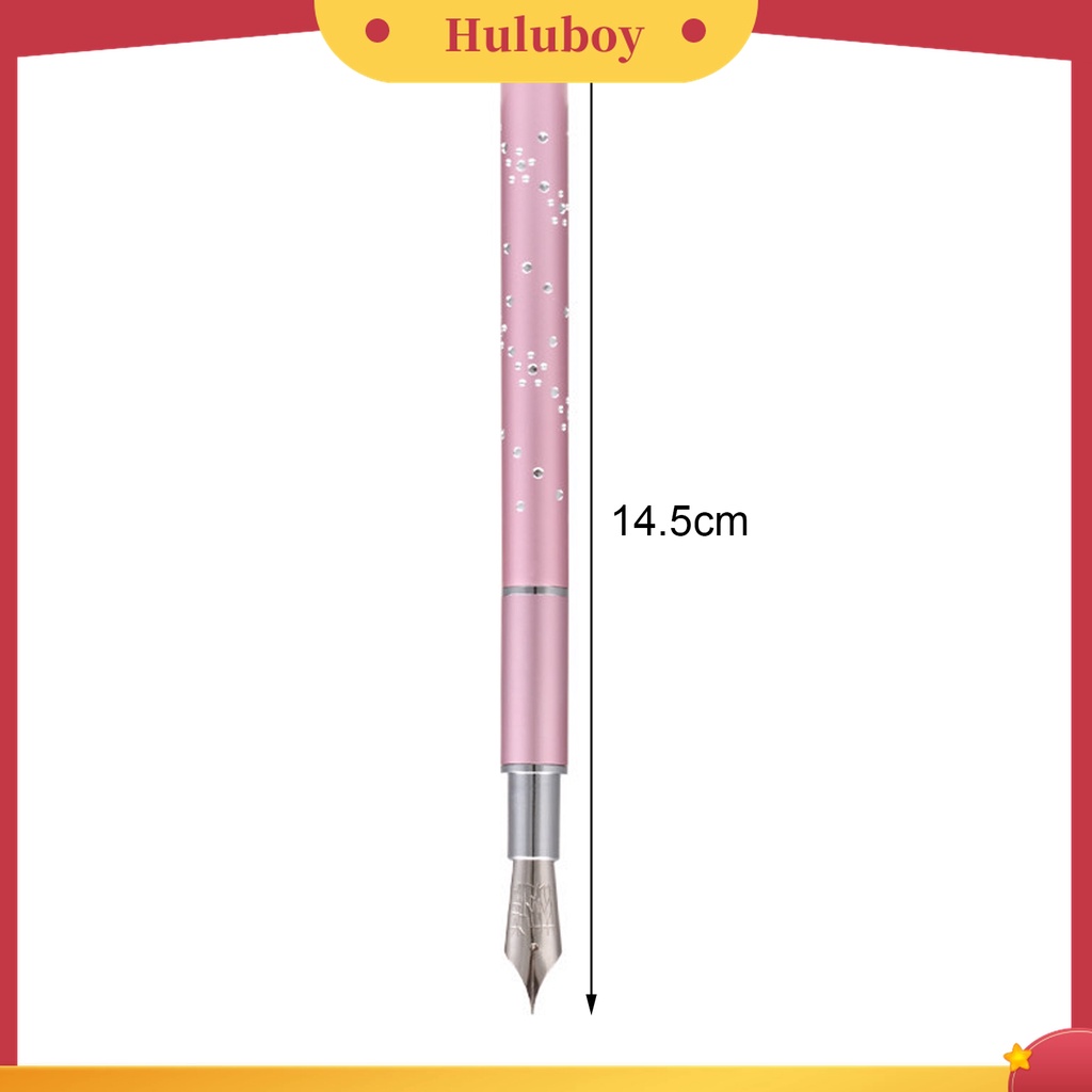 Huluboy Huluboy♡ 6pcs / Set Pen Dotting Kristal Berlian Metal Warna Pink Untuk Nail Art Profesional