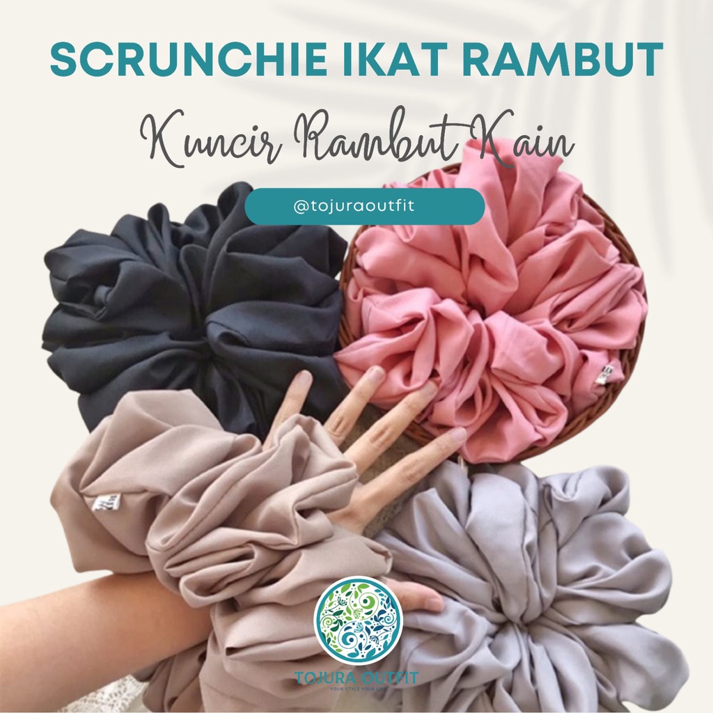 Scrunchie ikat rambut cepol / kuncir rambut kain scrunchie Jumbo/Crunchy Ikat Rambut/Cepol Hijab Ant