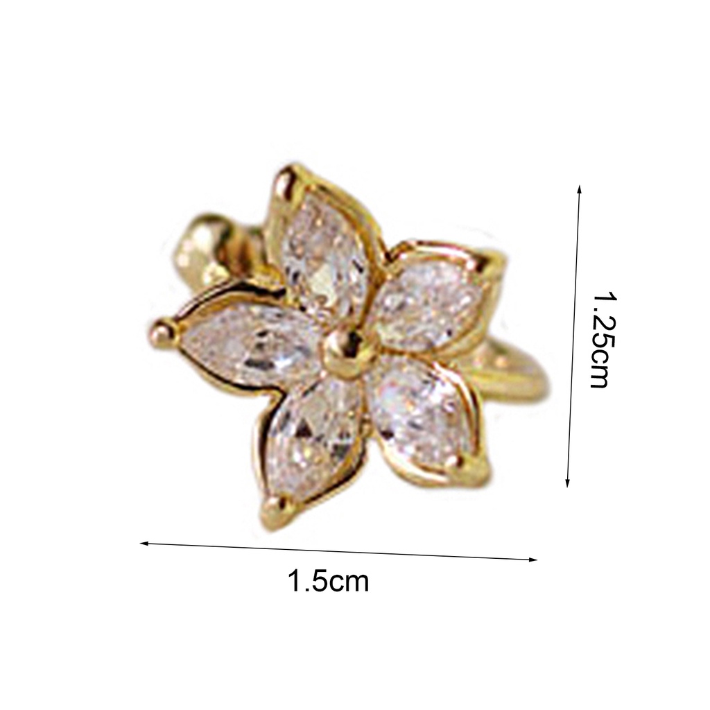Hu Hu Hu Hu Hu Alat Bantu Pasang Kacamata♡ 1pc Anting Cuff Bentuk U Desain Bunga Bahan Alloy Tidak Pudar Anti Karat Untuk Pesta