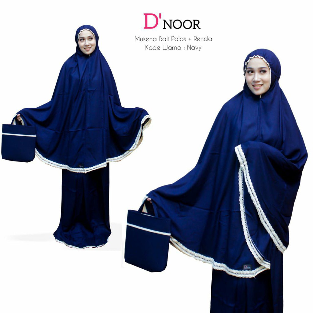[ Best Seller ] Mukena Jumbo Hitam Garis Putih Katun Rayon - Katun Rayon Bali 100 % dnoorid