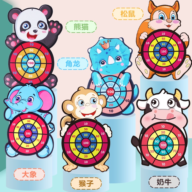 Mainan Edukasi Anak Papan Dart Board Game Velcro Latihan Panah