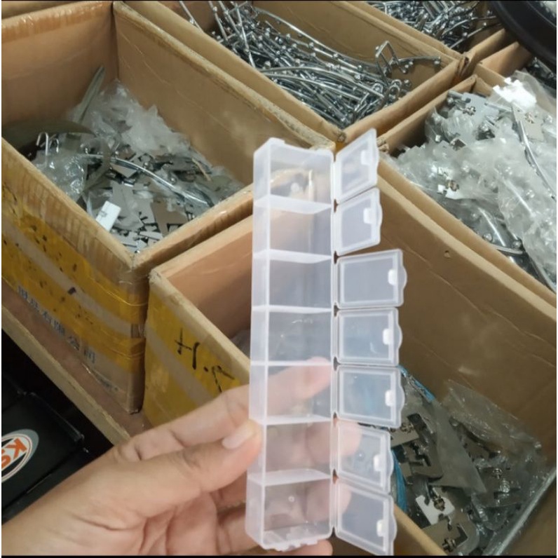 Kotak plastik 7 sekat kecil, kotak obat 7 hari