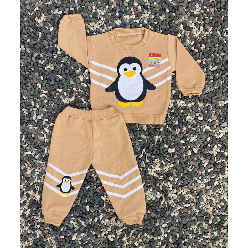 sweater bayi lucu murah motif pinguin lucu setelan 3-18 bulan