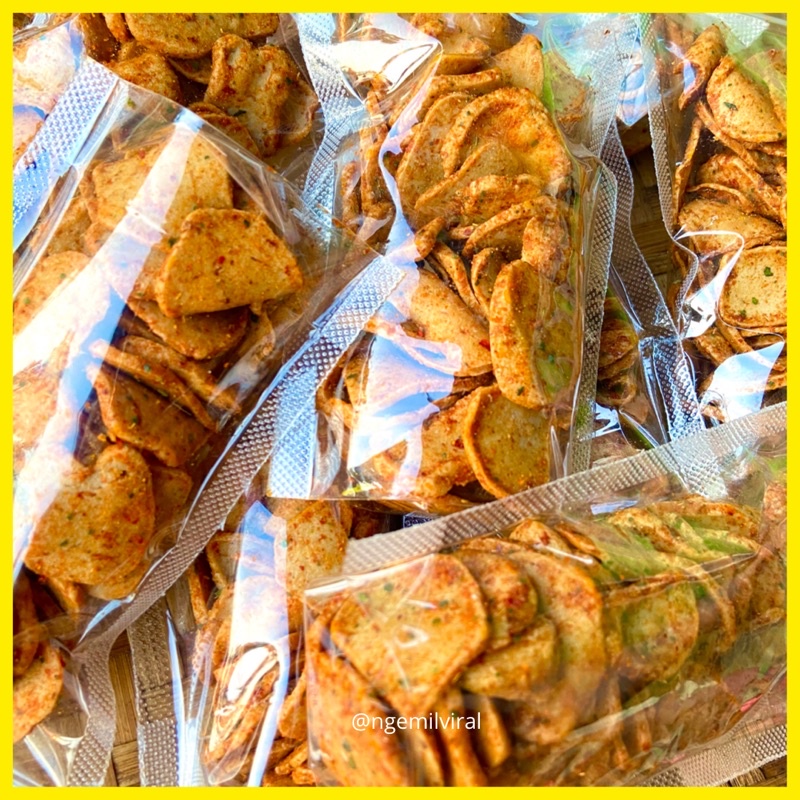 

KRIPIK BASRENG PEDAS DAUN JERUK MINI 50gr SUPER KRISPI