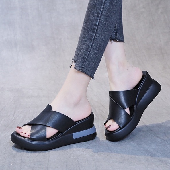 MB63-SW05 Sandal Wedges Wanita Sandal Wanita Import Wedges Tinggi