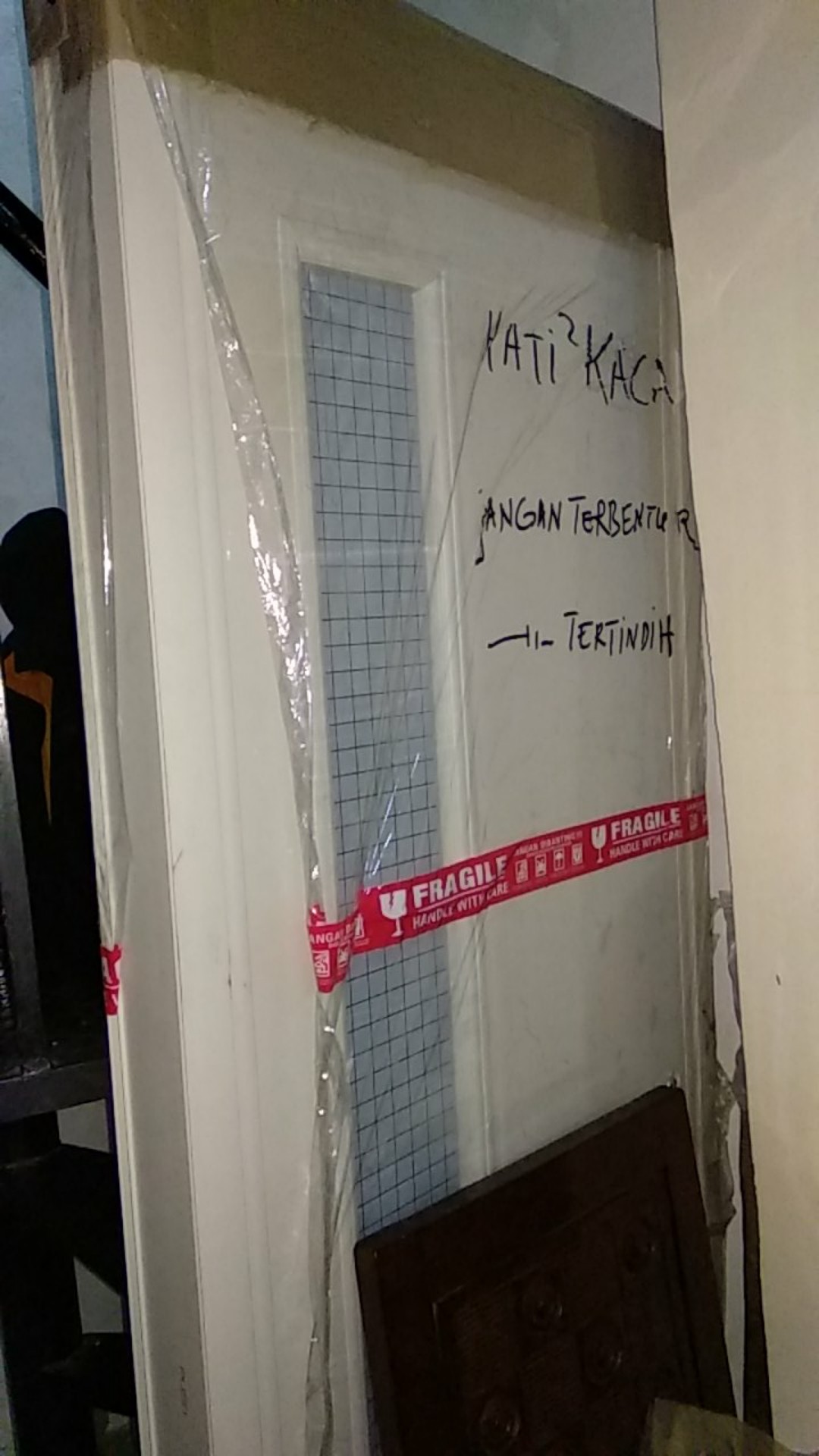Pintu Kamar Mandi Pvc Kaca Es Handle Kunci Stainless Gagang Engkol Lever