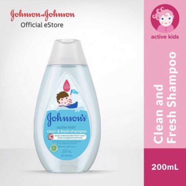 Johnson’s Active Kids Clean Fresh Shampoo 200ml - Johnson shampo Anak Biru