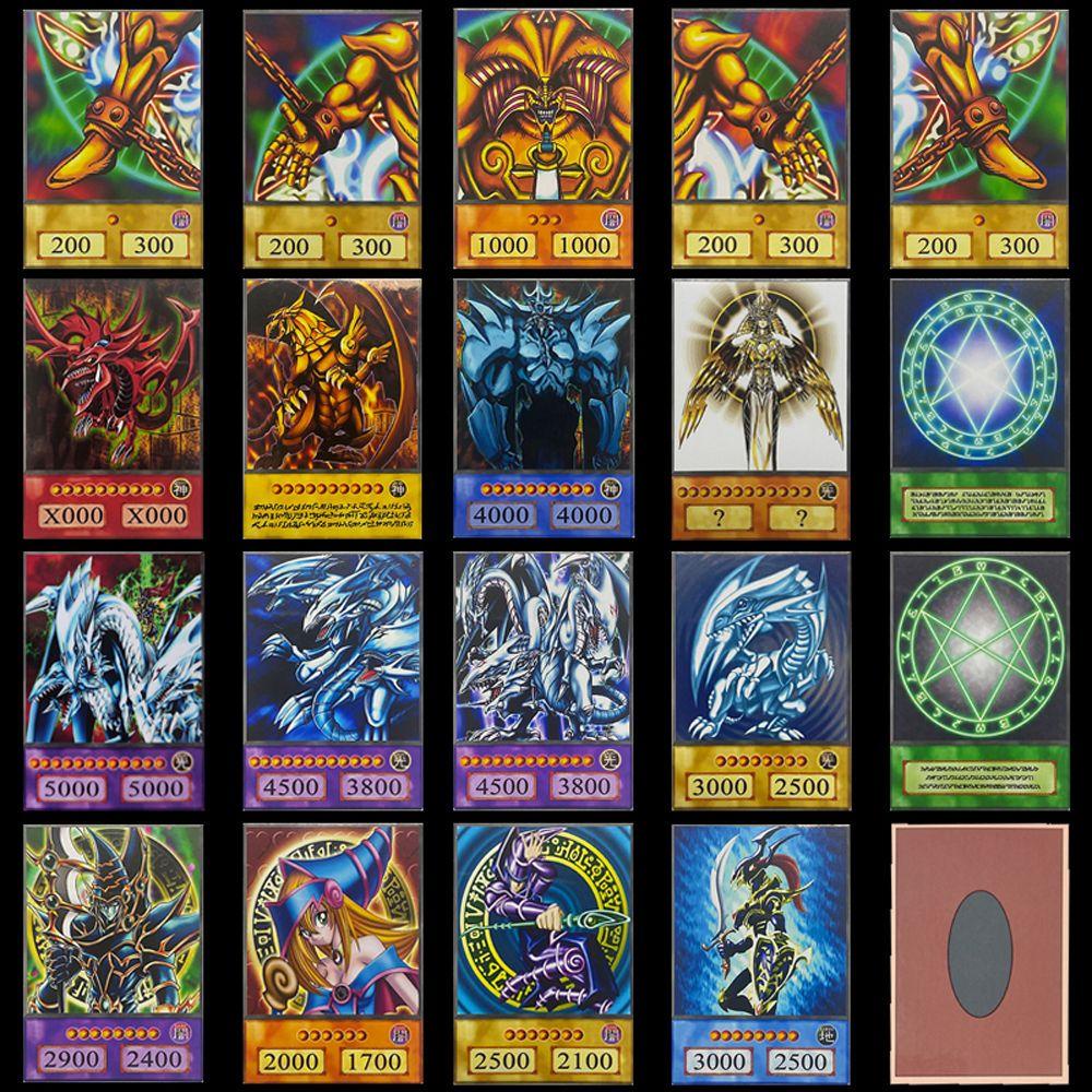 Kartu Gaya Anime QUINTON Memori Masa Kecil 100pcs Kartu Koleksi Obelisk Slifer Ra Blue Eyes Dark Magician Classic Proxy DIY Card