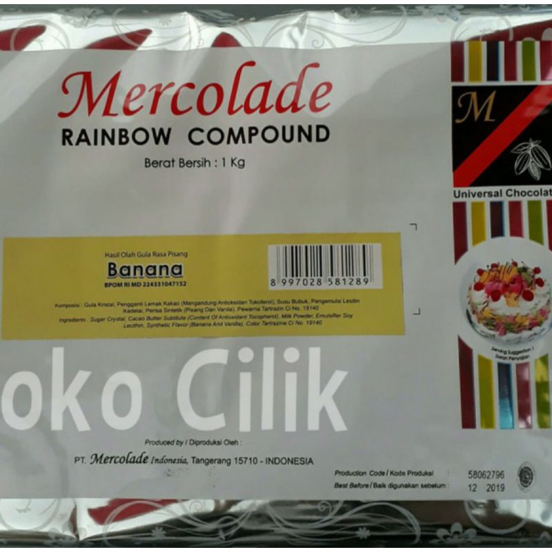 

coklat blok compound banana pisang kuning topping makan minum
