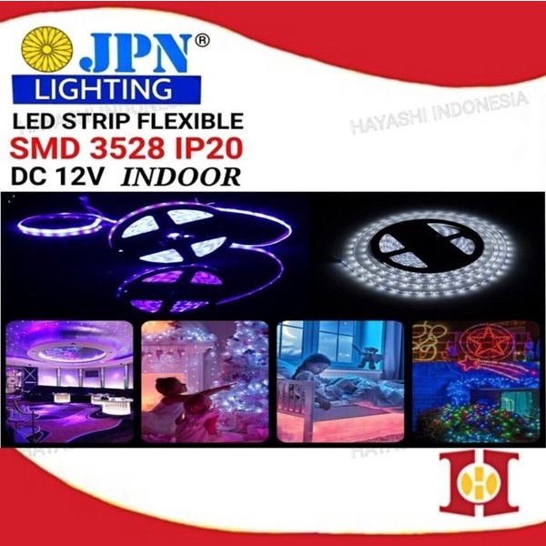 LED strip DC 12V 4.8W 3528 IP20 TEMBAGA PCB KUNING 10m roll