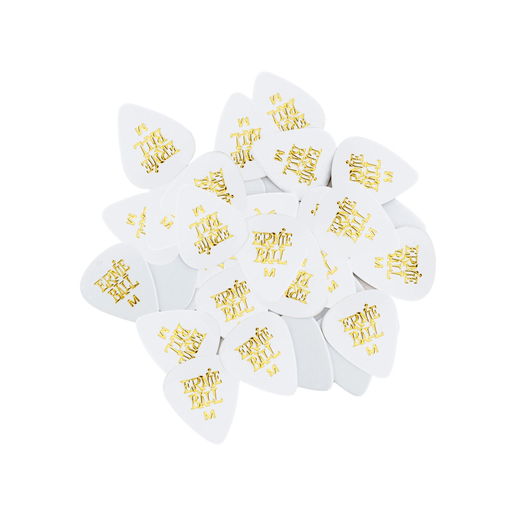 Ernie Ball Medium White Cellulose Picks  bag of 144 P09111