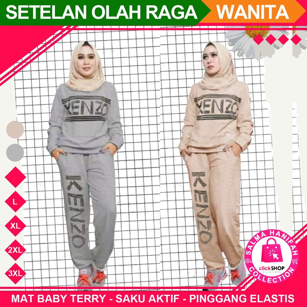 Fashion Setelan Stelan Set Baju Pakaian Training Trining Trening Traning Olahraga Senam Aerobik Lari