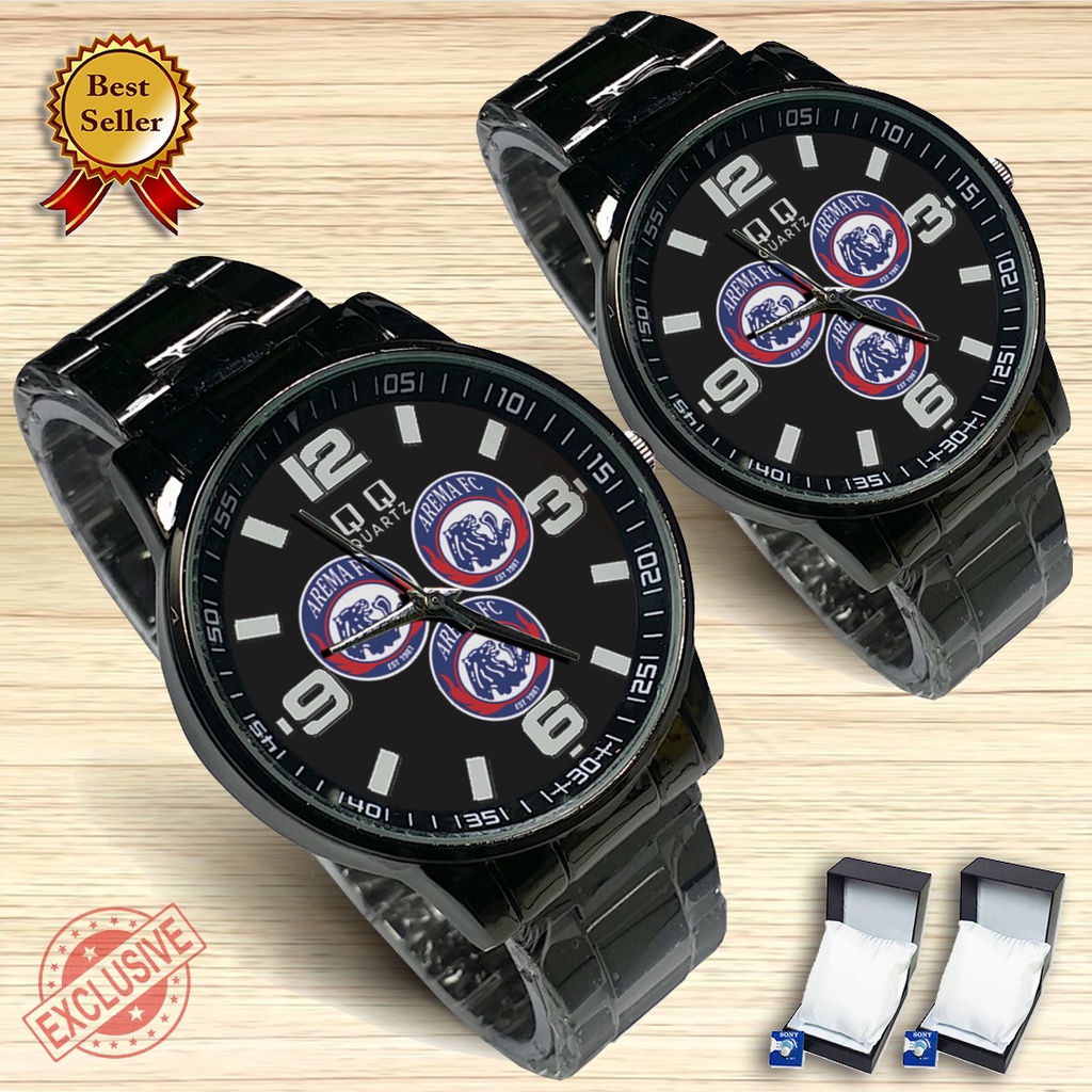 {Exclusive} Jam Tangan Couple AREMA FC - 1 (Satuan/Seapasang)