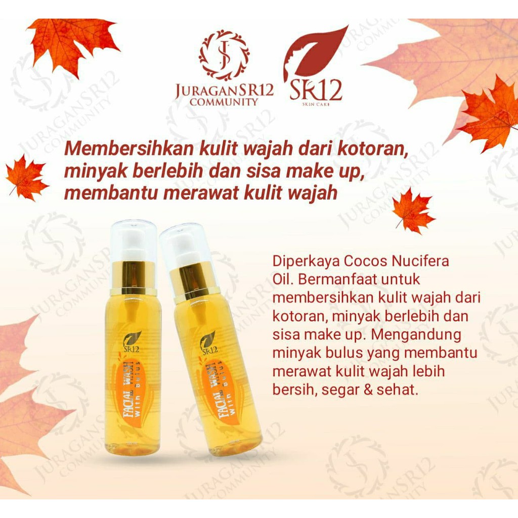 Facial Wash Bulus SR12 Sabun Muka Untuk Kulit Berminyak dan Berjerawat Kombinasi Bruntusan Kusam Melembabkan Mencerahkan Wajah Ori BPOM