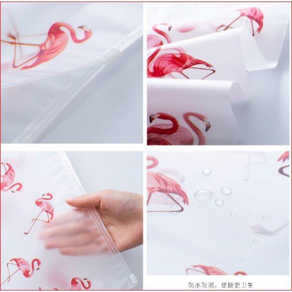 (NCS ZIPPER STORAGE BAG Organizer FLAMINGO kantong serbaguna untuk travel kosmetik