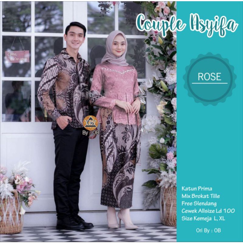Maura Couple - Sania Ruffle Batik Couple ori Ndoro jowi DNT Garansi Termurah Shopee - BATIK Couple-Rose