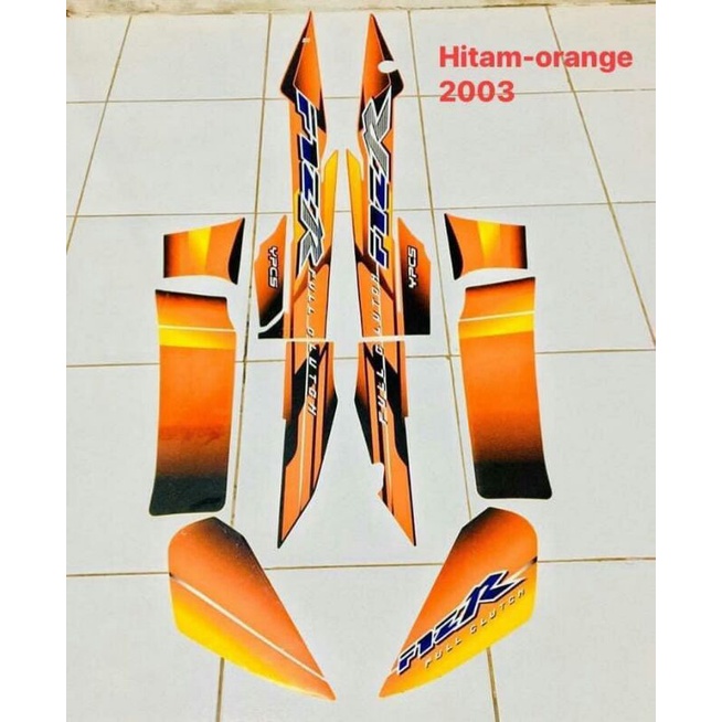 striping sticker stiker graphic yamaha fizr f1zr 2003 hitam orange fullclutch