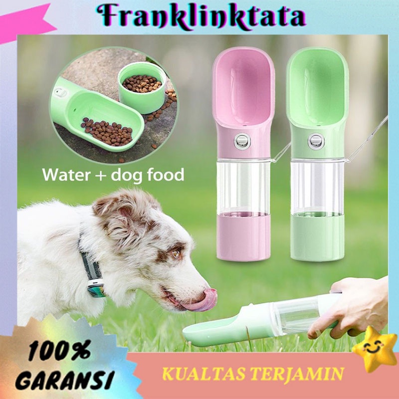 COD/Pet Water Bottle 2 in 1 Travel Botol Minum Makan  Anjing &amp; Kucing Hewan Portable Food &amp; Drink botol