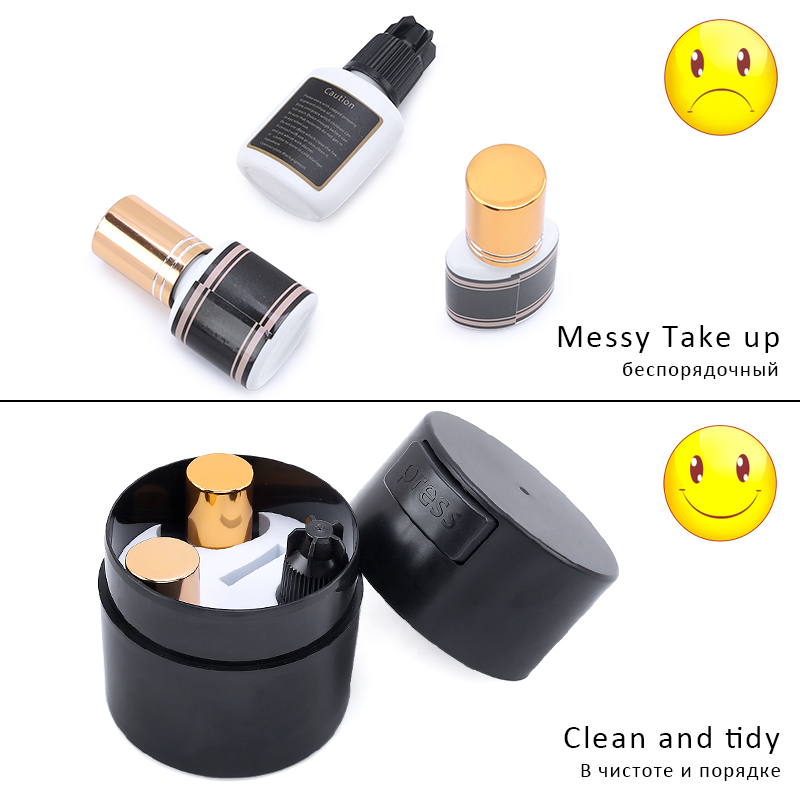 Matte Eyelash Glue Storage Tank Container Adhesive Stand Car Activated Carbon Sealed Storage Jar Eyelashes Extension Alat solek