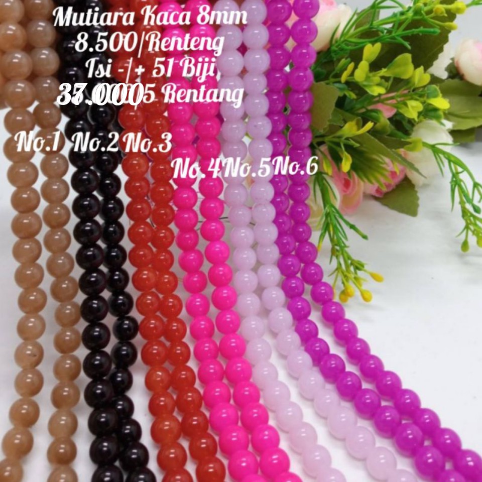Mutiara Dop Bening Mutiara Kaca 8mm