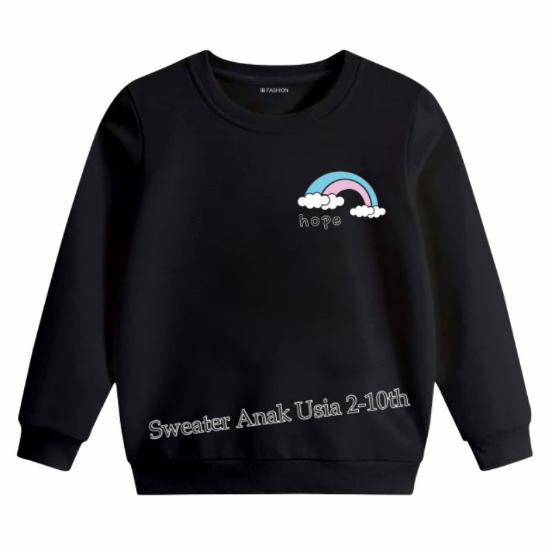 ((IB))SWEATER ANAK2 UNISEX/LOGO RAINBOW DIGITAL SABLON