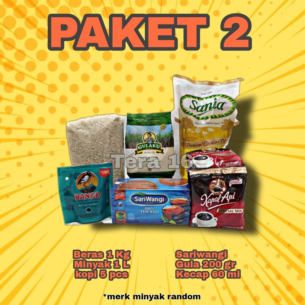 

paket 2 beras minyak gula teh kecap kopi paket sembako hampers lebaran
