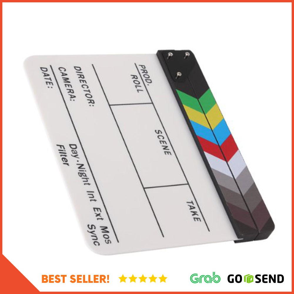 Profesional Clapper Board Colorful Acrylic - White