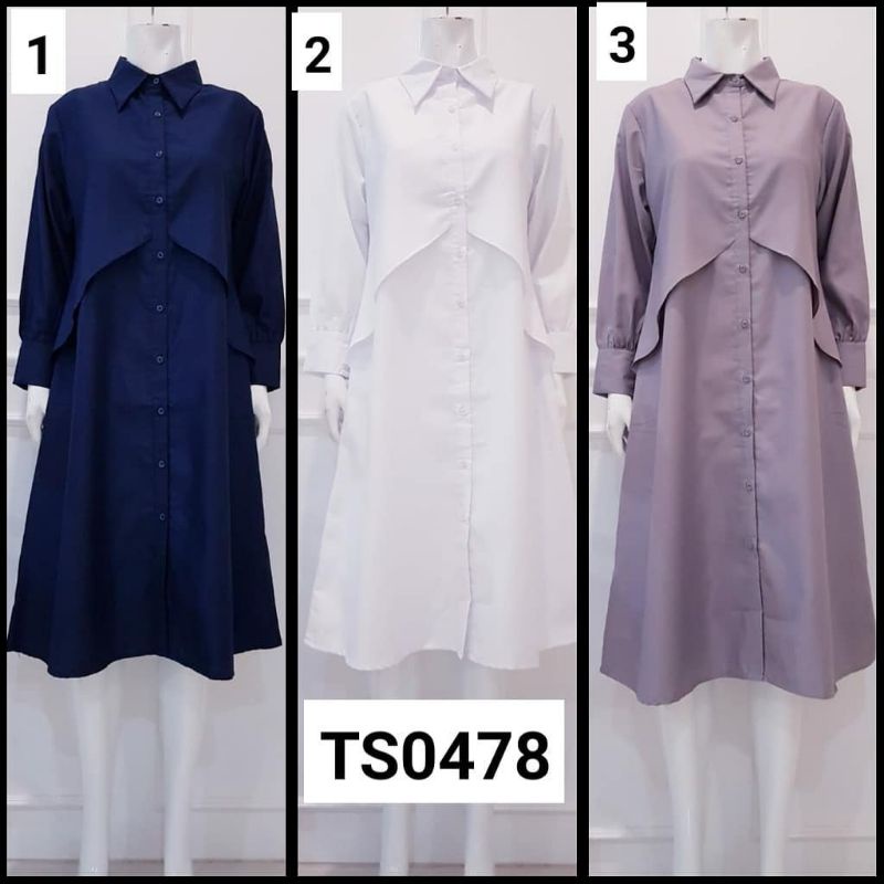 EF008 - Tunik Rompi Baju Tunik Wanita Terbaru 2024 Kekinian Long Tunik