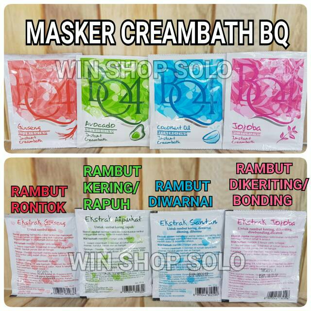 CREAMBATH HAIR  MASK  BQ4 MASKER RAMBUT BQ Shopee 