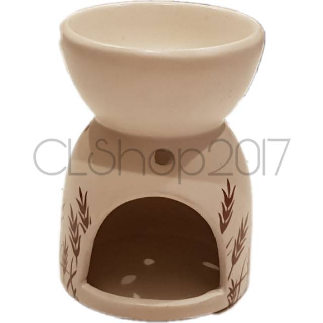 TEMPAT LILIN / CANDLE HOLDER PUTIH BERMOTIF 11 x 8 x 8 cm