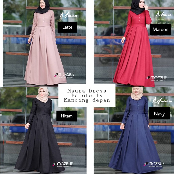 MURAH Pakaian atasan set muslimah sabyan ibu wanita Gamis Polos Busui Gamis hitam Baju kancing depa