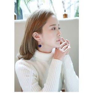 Anting Korea Fashion Import Hoops Simple Pompom