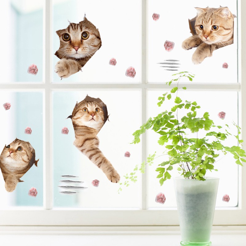 Reliza Wall Sticker Cut Cats Kucing Stiker Dinding LDR