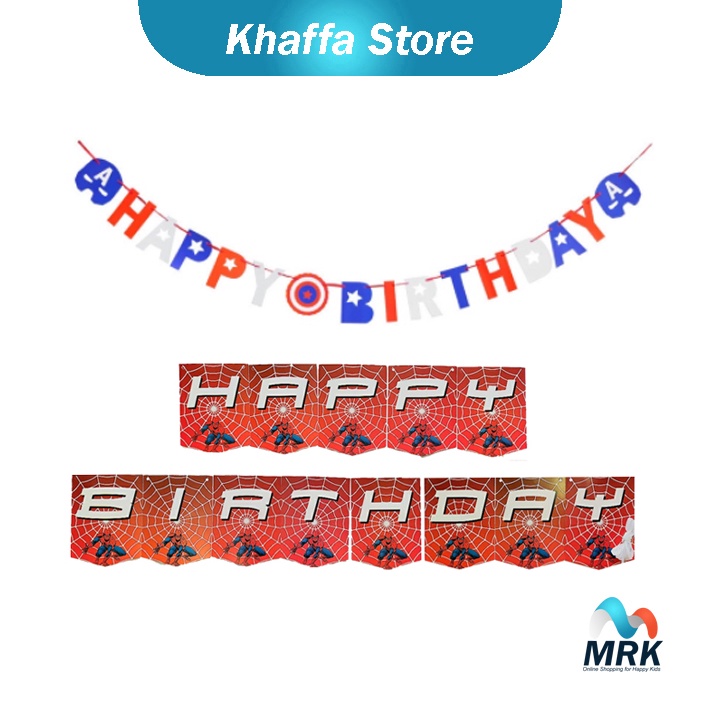 Banner Ulang Tahun Anak Laki-laki Tema Super Hero Import