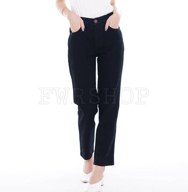 FWR - 27-34 Celana boyfriend jeans hitam