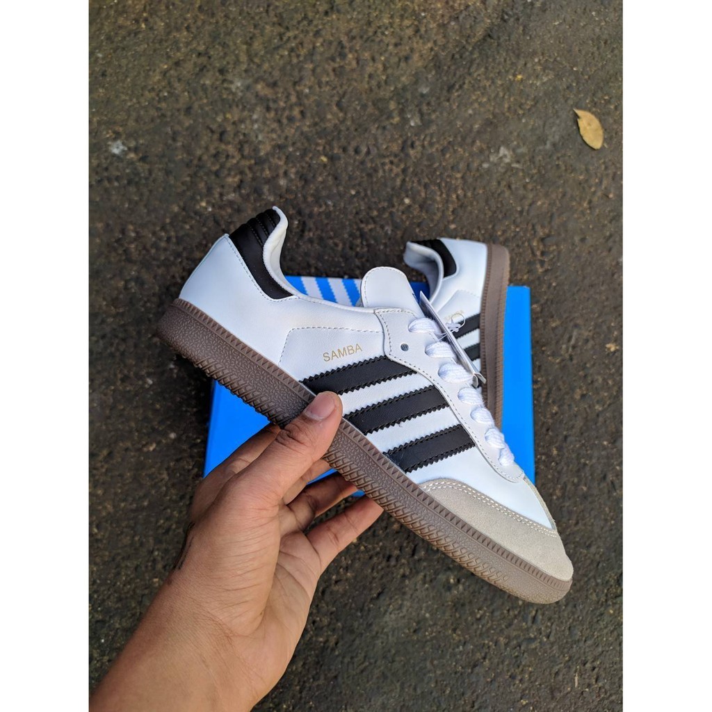 PUSAT SEPATU PREMIUM RUNNING ADIDAS SAMBA WHITE GUM PUTIH SNEAKERS PRIA IMPORT TERBARU