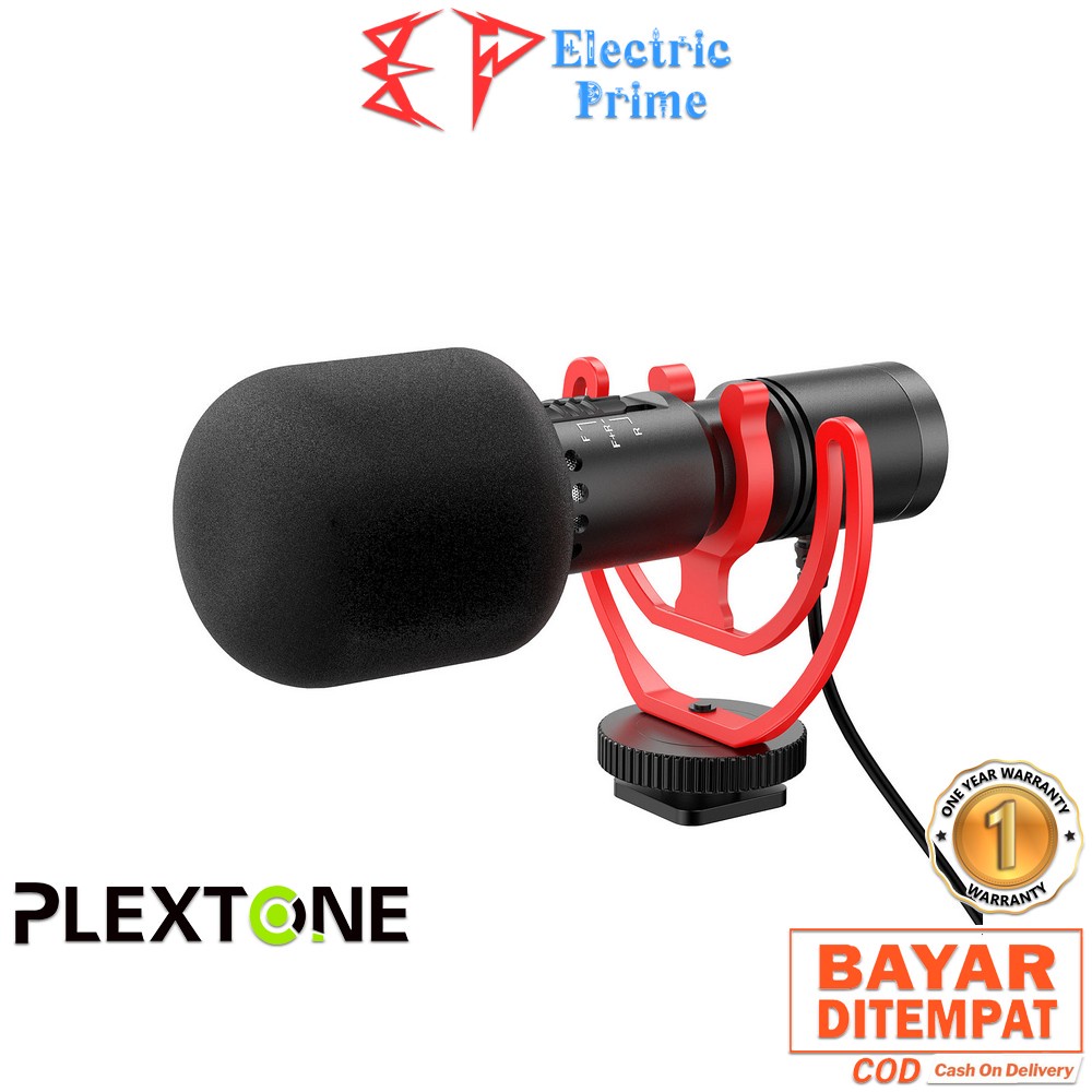 PLEXTONE VUX Beeg UP20 DSLR Camera Wired Microphone Cardiod Pointing Shotgun Mic Video Vlog ASMR Online School Live Streaming 76dB Kabel Jack 3.5mm to USB Type C Lightning Android IOS PC Mikrofon