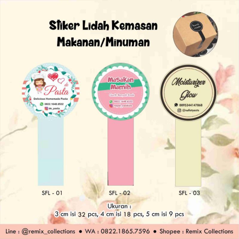 Stiker Makanan Minuman Stiker Seal Stiker Bulat Stiker Lidah Stiker Logo Kode 1 12 Shopee Indonesia