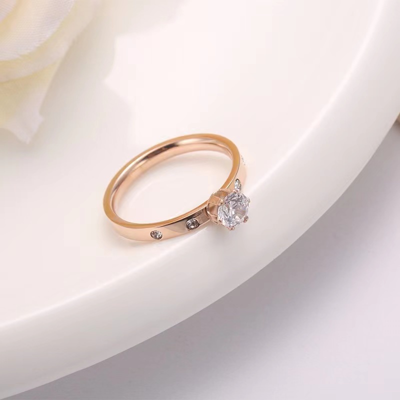 (Hello Girl)J05 Cincin Silver Mata Diamond Polos Wanita Import