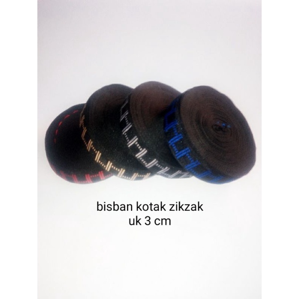 bisban tali webbing motif  zikzak terbaru ukuran 3 cm  1 rol panjang 20 meter