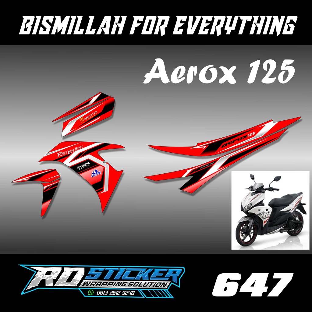 STRIPING AEROX 125 STICKER YAMAHA AEROX 125 STIKER STRIPING AEROX 125 STIKER AEROX 125 HOLOGRAM