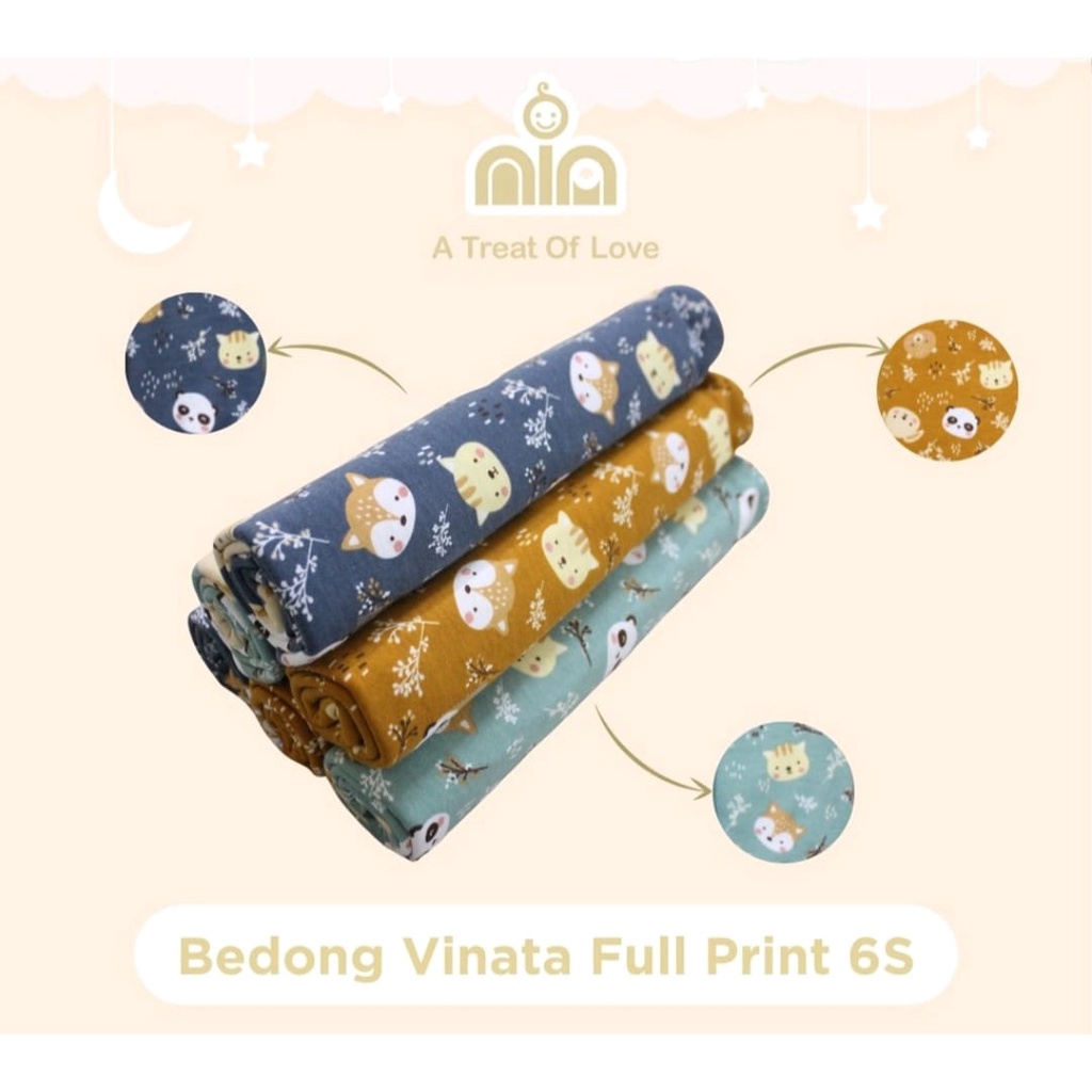 Bedong Bayi Motif Bedong Vinata Fullprint 6's Bedong Selimut Bayi