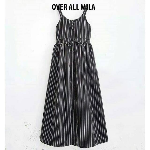 QF/  MILA OVERALL/ BAHAN SPANDEX SALUR/ MOTIF STRIP