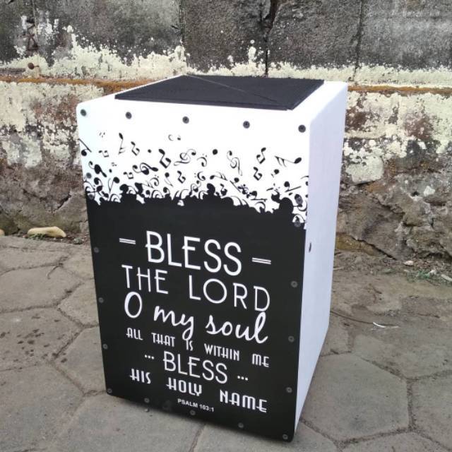 Cajon Kahon White Custom Akustik - Cajon Custom Edisi Rohani