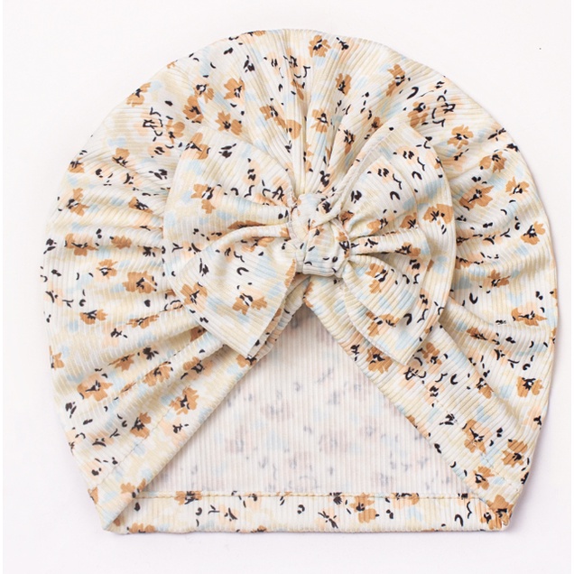 Caliloops Bandana Turban Topi Korea Bayi Motif Bunga Stretch Aisha