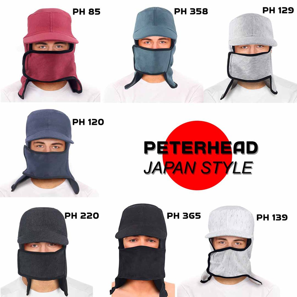 Topi Jepang Masker Samping Buat Mancing/Proyek Bahan Katun Fleece Original PeterHead