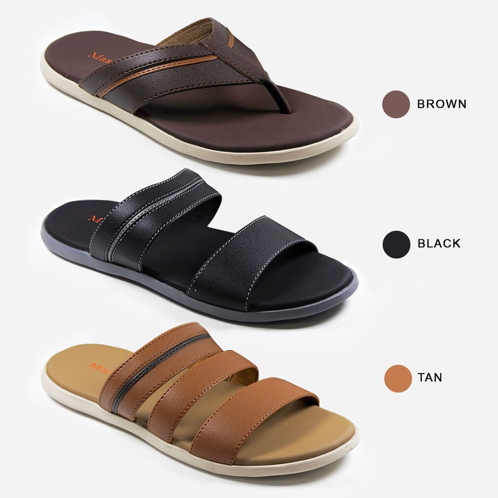 Mascotte LANIA Sandal Pria 985.453-455 [ Hitam, Coklat dan Tan ] / Ramayana Jatinegara