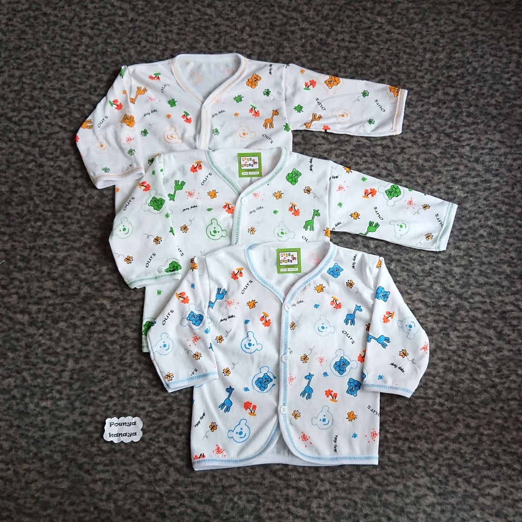 BB06 Baju Bayi Tangan Panjang Motif Animal Newborn A&R 0-3 Bulan-7
