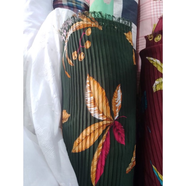 Bahan kain meteran Plisket motif St445Ddm harga per 0,5 meter